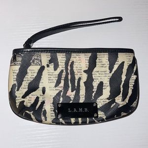 L.A.M.B. Newspaper Zebra Print Clutch 🦓